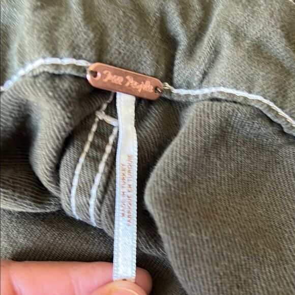 Free People Olive Green Belted utility safari paperbag mini skirt military - Picture 6 of 7